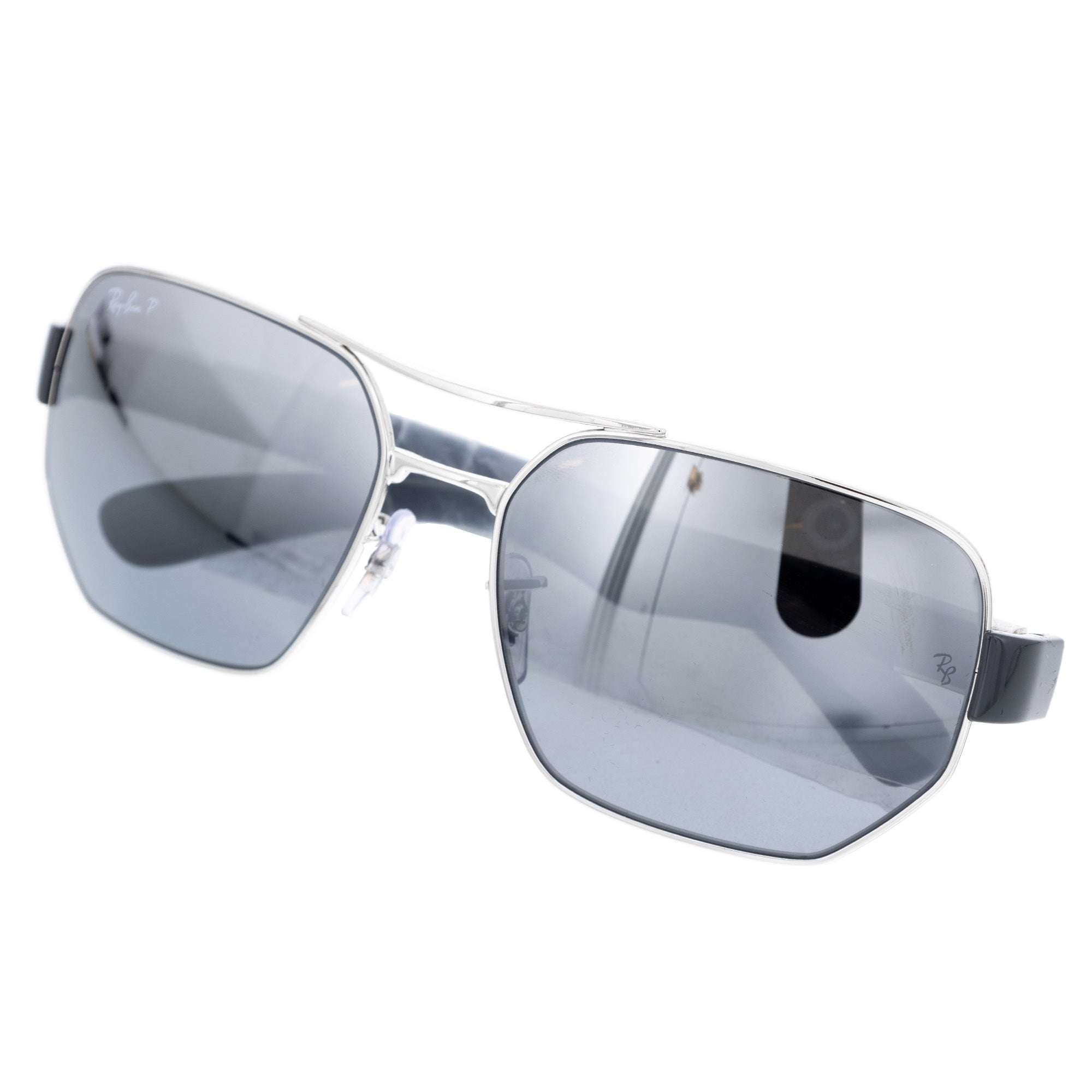 Open-box.Ray-Ban Jim Square Sunglasses,  Mirrored Gradient Polarized, SDP207