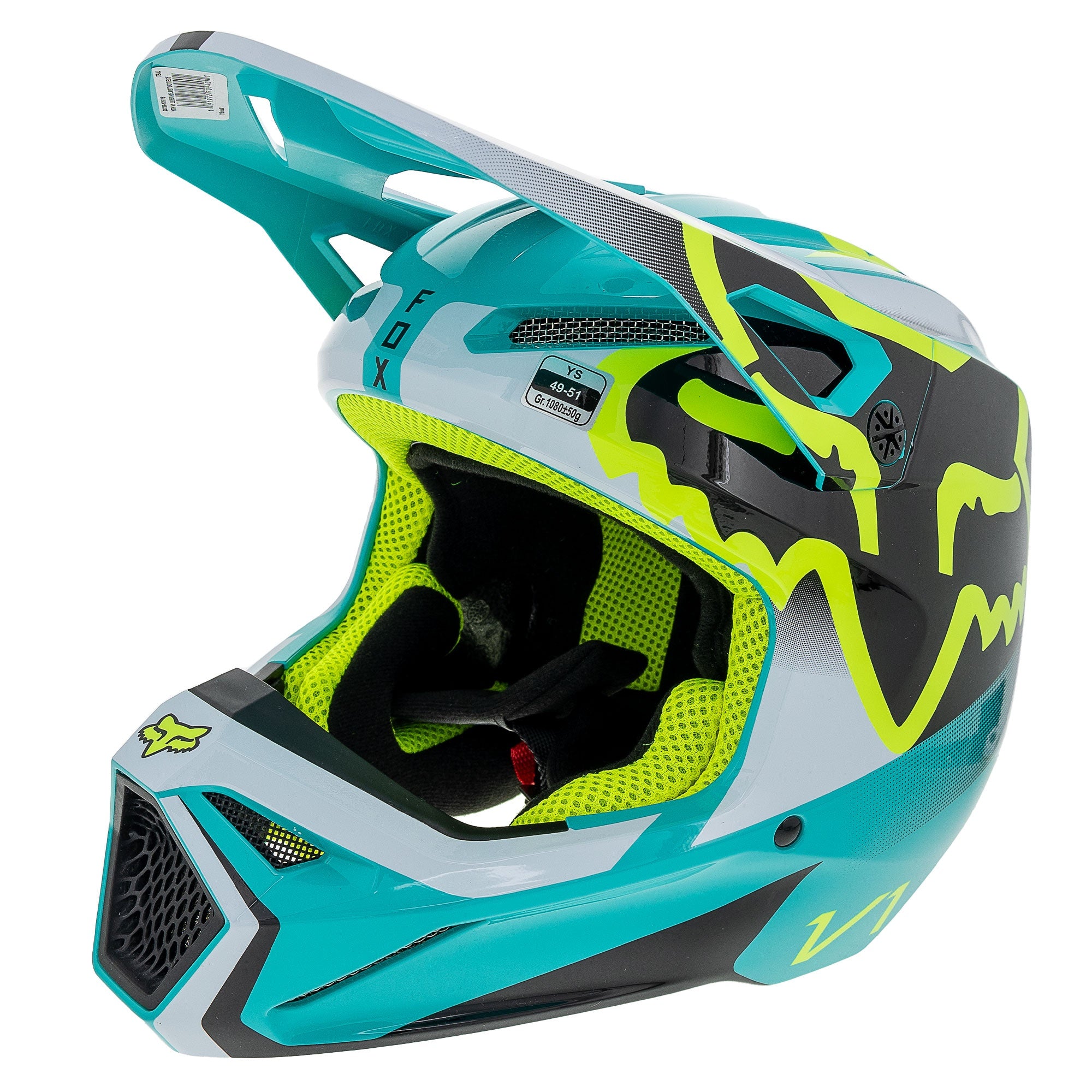Fox Racing 29729-176-YS V1 Leed Motocross Helmet DOT/ECE