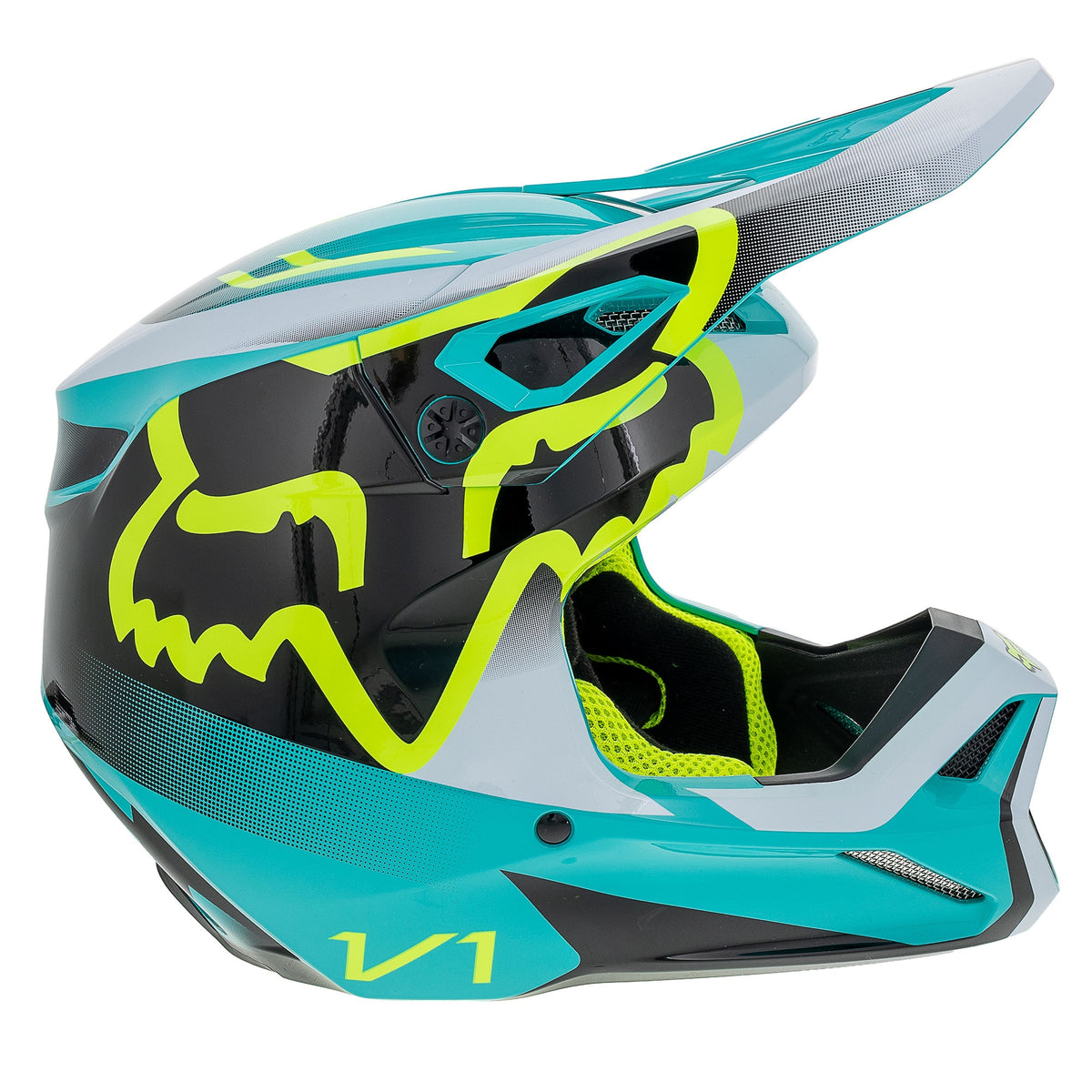 Open-box.Fox Teal V1 Leed Motocross Helmet DOT Offroad MotoX Comfort MIPS SDP289