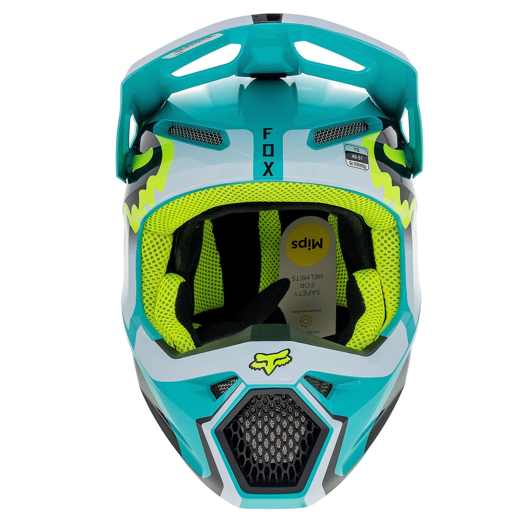 Open-box.Fox Teal V1 Leed Motocross Helmet DOT Offroad MotoX Comfort MIPS SDP289
