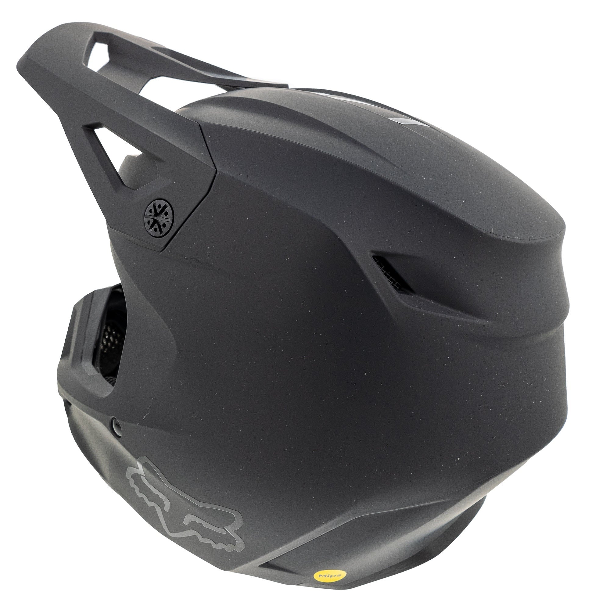 Open-box.Fox V1 Solid Motocross Helmet Black Offroad MotoX Mouth Vent SDP305