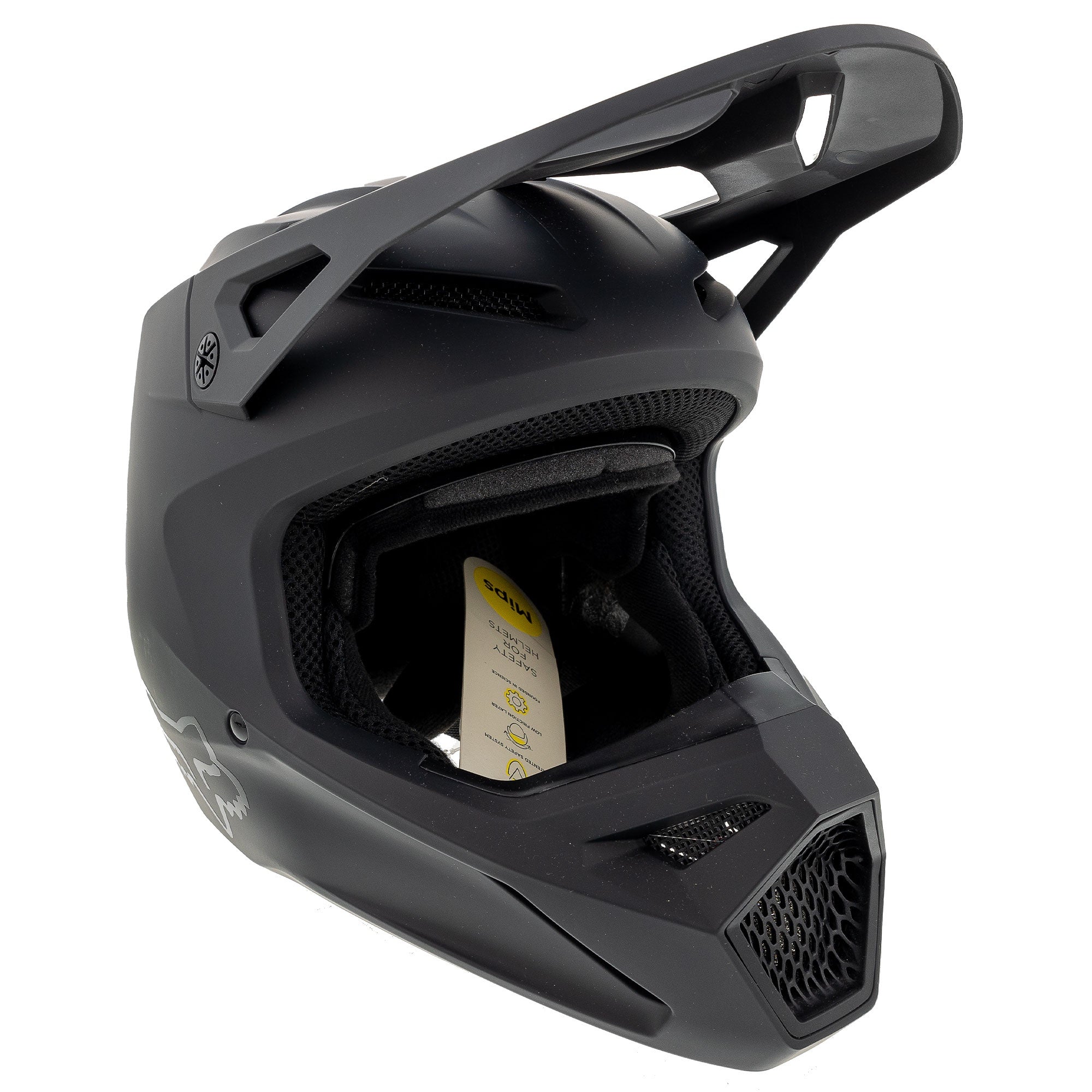 Open-box.Fox V1 Solid Motocross Helmet Black Offroad MotoX Mouth Vent SDP305