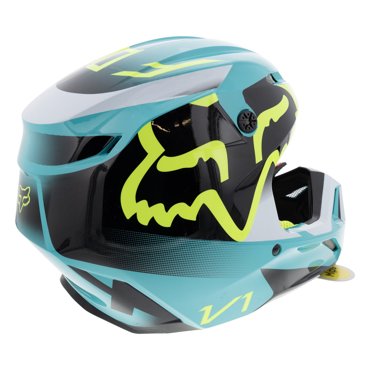Open-Box.Fox Racing V1 Leed Motocross Helmet, DOT, MotoX Comfort MIPS SDP504