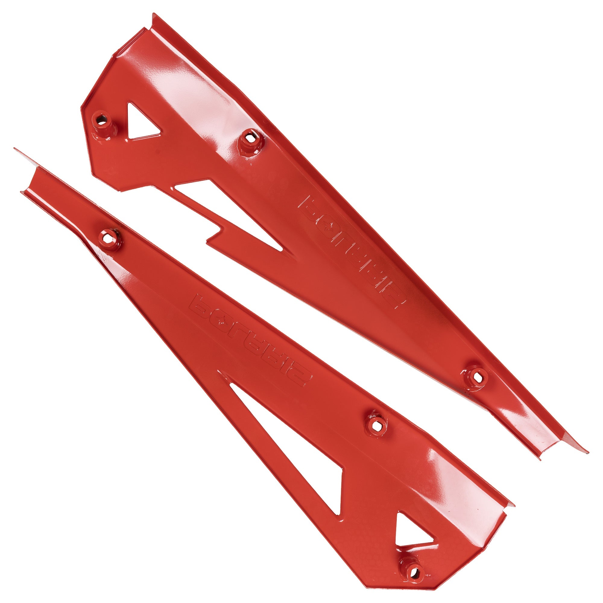 This is an open-box sale, and will not come in OEM packaging. Genuine Polaris.Product has cosmetic imperfections. Discounted Polaris Product. This item is sold as-is.Polaris 2 Seat Low Profile Steel Indy Red Rock Sliders 2881587-293