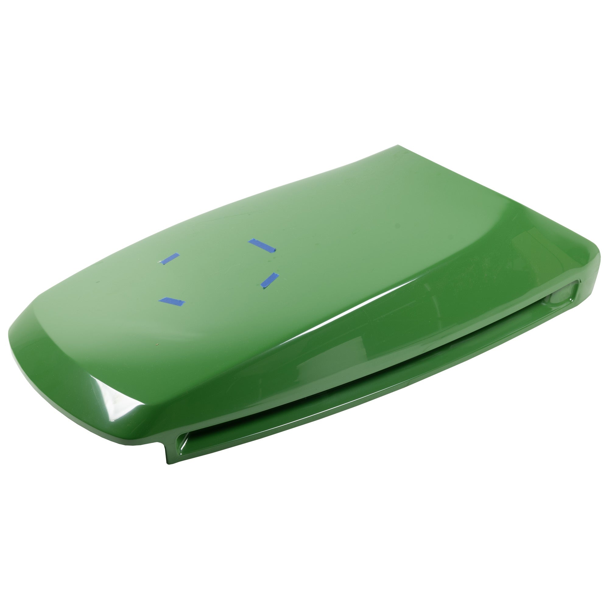 This is an open-box sale, and will not come in OEM packaging. Genuine John Deere .Product has cosmetic imperfections. Discounted John Deere Product. This item is sold as-is.John Deere Hood AM132529