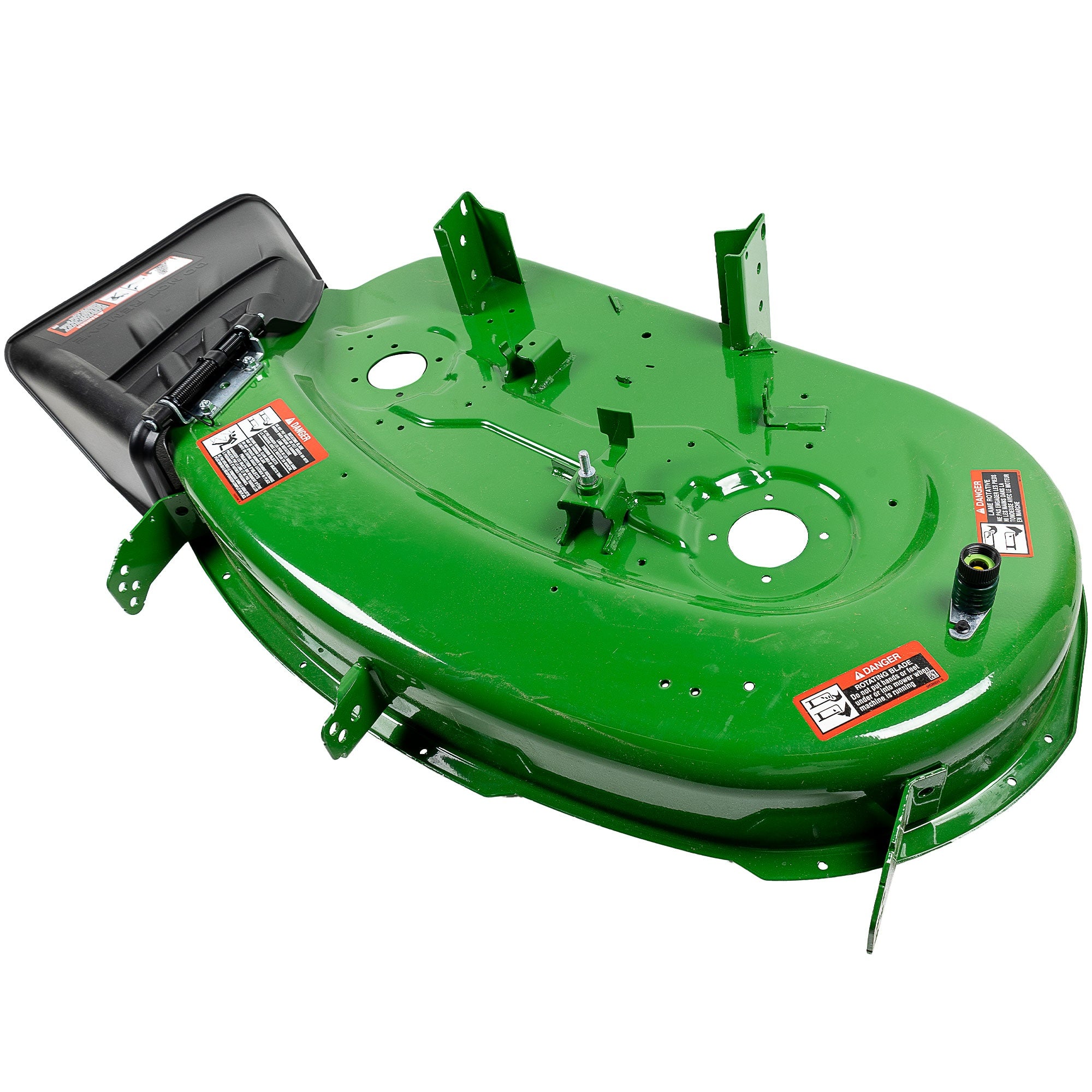 This is an open-box sale, and will not come in OEM packaging. Genuine John Deere .Product has cosmetic imperfections.Kit is missing parts. Discounted John DeereProduct. This item is sold as-is.Genuine John Deere OEM 100 Series Mower Deck # AUC16767