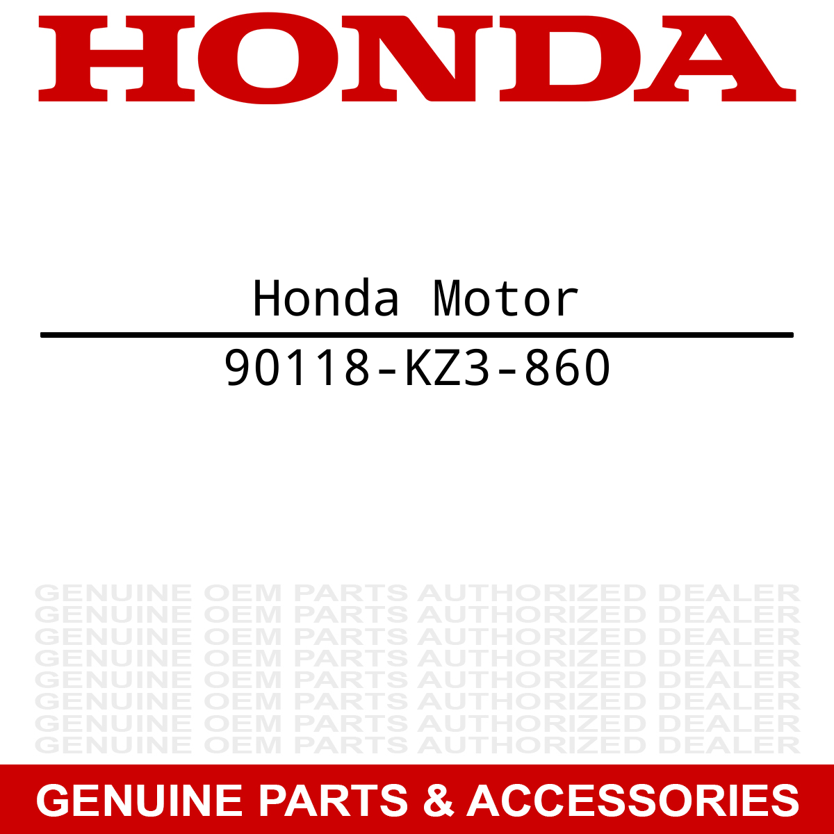 Honda 90118-KZ3-860 Bolt XR400R XR250R CR250R CR125R CR125R CR250R XR250R XR400R