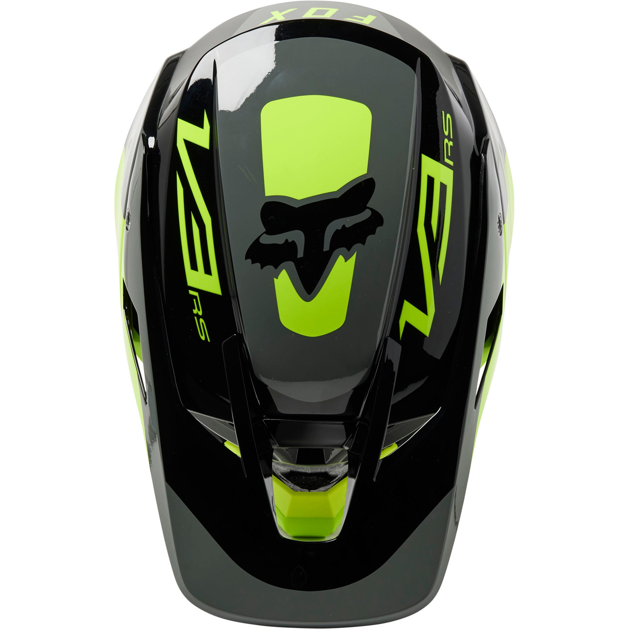 Fox Racing  Florescent Yellow V3 RS Efekt Motocross Helmet Offroad MotoX Chin Bar