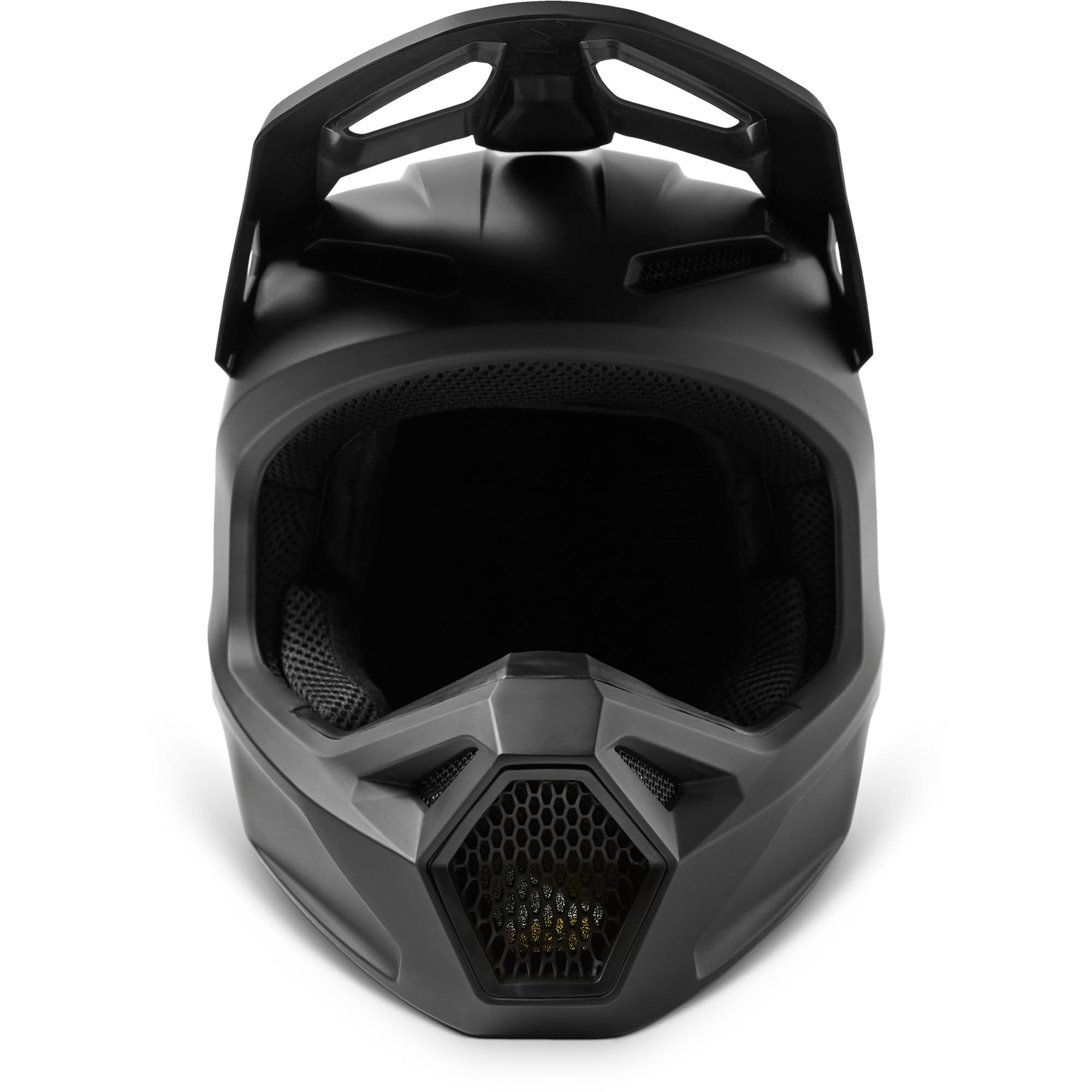 Fox Racing  Black Youth V1 Matte Black Motocross Helmet Offroad MotoX EVA Chinbar