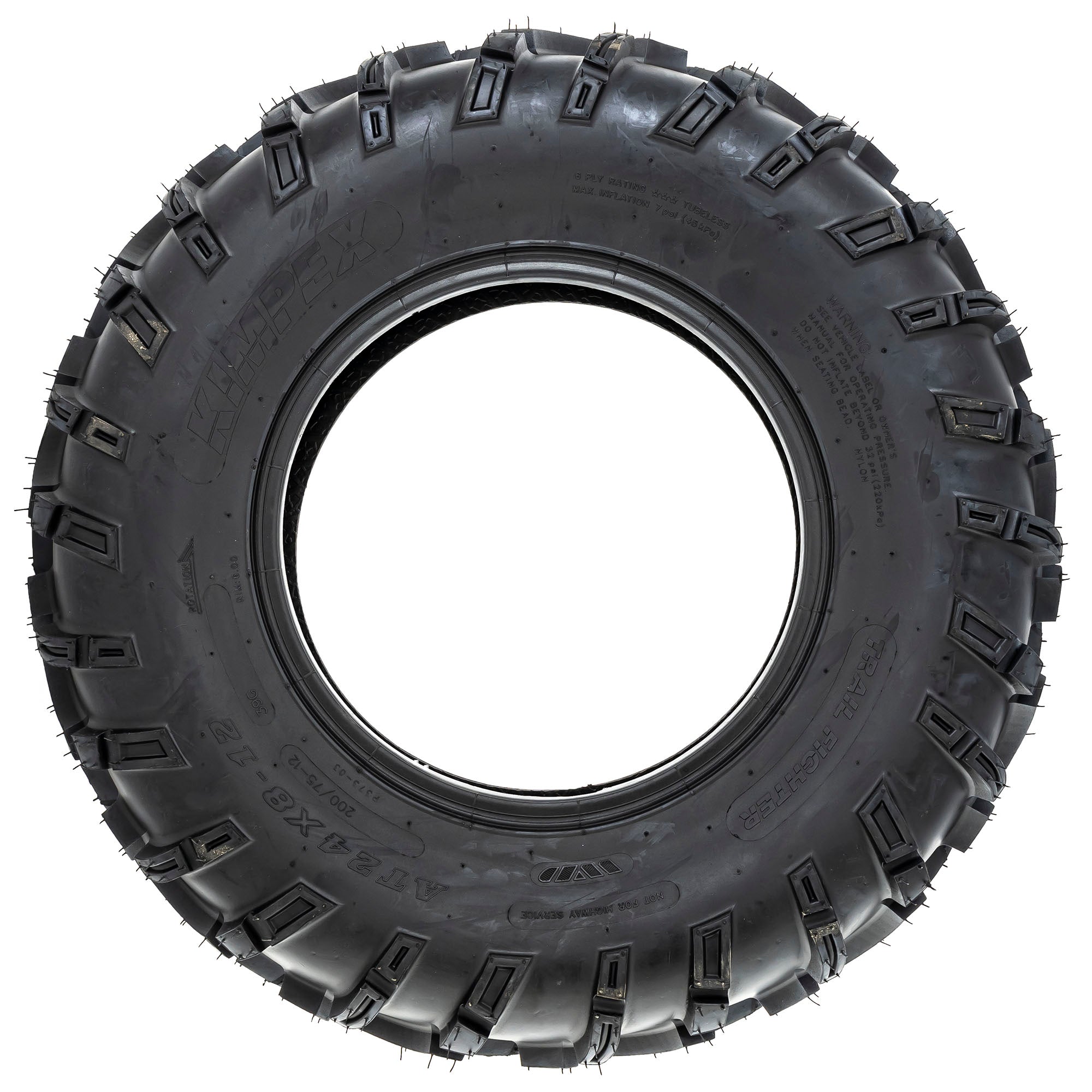 Kimpex 021160 Front Trail Fighter Tire Bias 24X8.00-12 Xplorer Challenger Pioneer TRX420