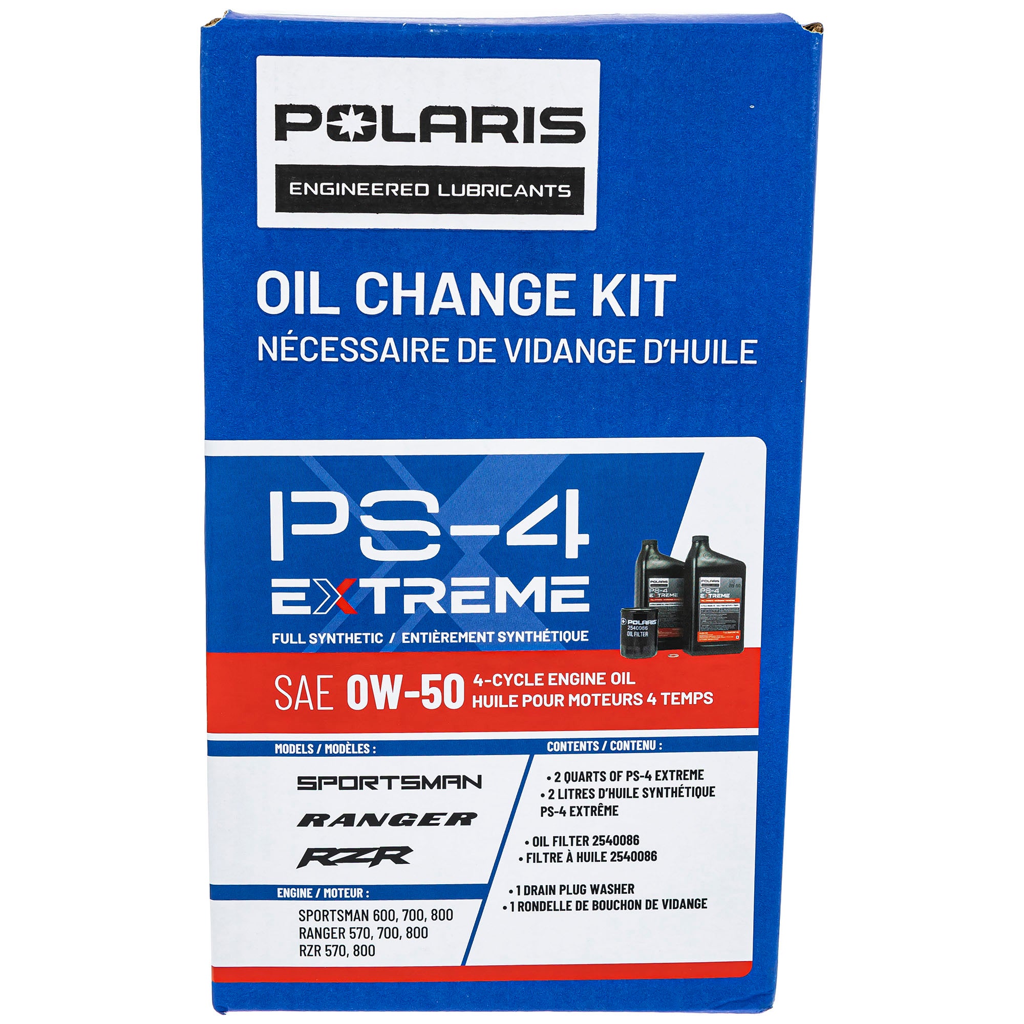 Polaris 2890056 PS-4 0W-50 Extreme Duty Oil Change Kit Ranger RZR Sportsman Twin 570 600