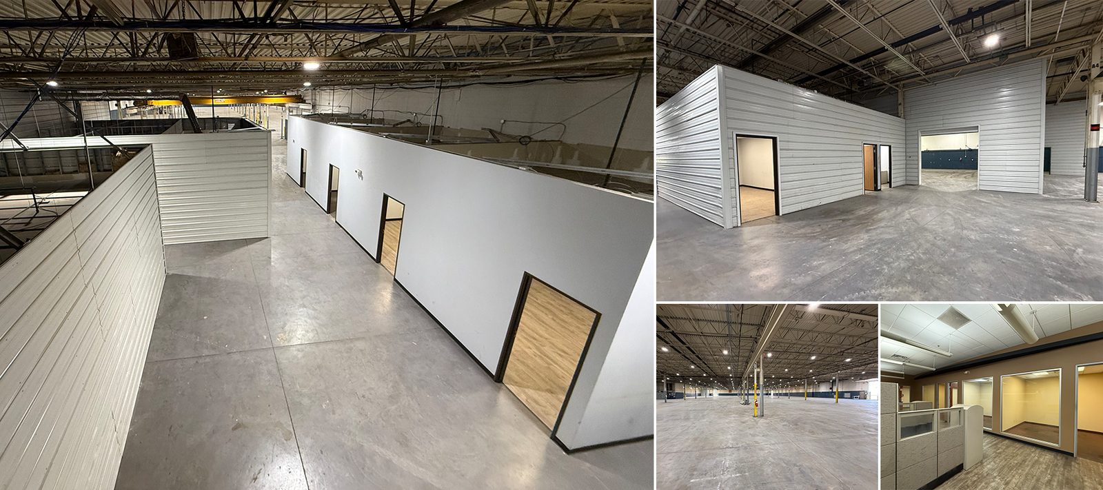 The office build-out inside the new FixMyToys warehouse in Romeo, Michigan